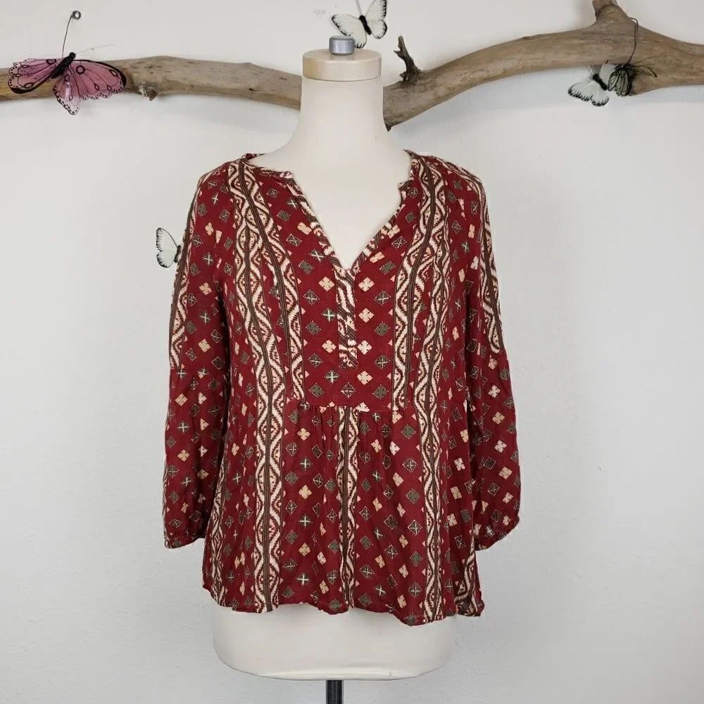 Lucky brand boho peplum top